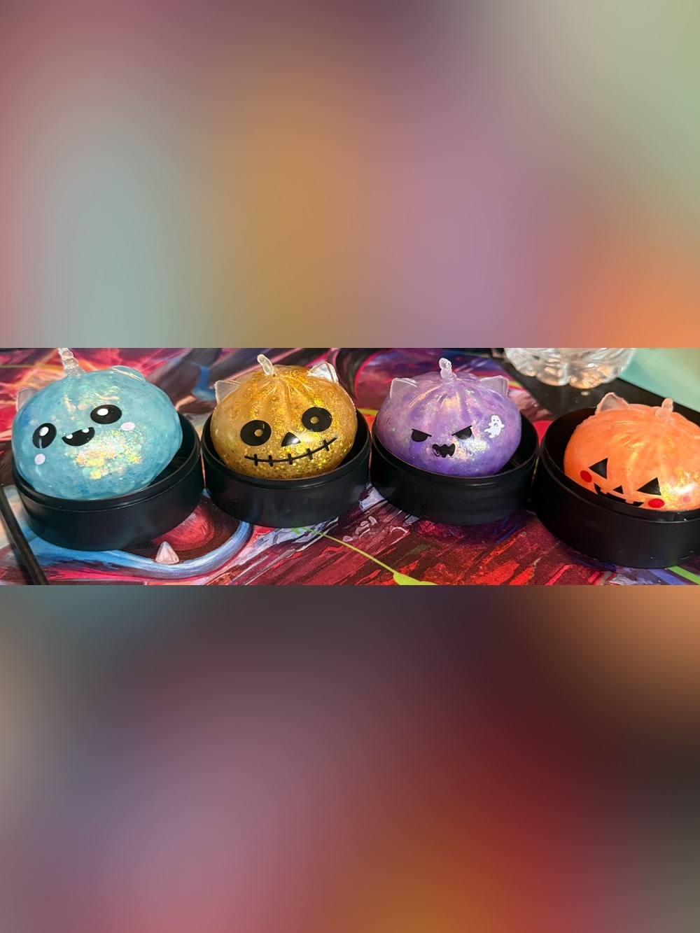 4 Halloween squishy dumplings